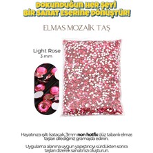 Brextco Store 1000 Adet Elmas Mozaik Taş | 3mm Non-Hotfix Düz Tabanlı Süsleme Taşı/diamond Painting- Light Rose