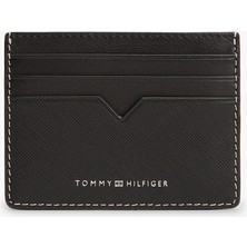 Tommy Hilfiger Erkek Nakit Para ve Kart Bölmeli Işlemeli %100 Deri Siyah Cüzdan AM0AM14246-BDS