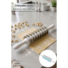 Orvila 9 Bıçaklı Yuvarlak Mantı Kesme Merdanesi Hamur Kesme Aparatı
