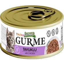 Jungle Gurme Konserve 85 gr Kedi Maması Yavru Tavuklu 12'li
