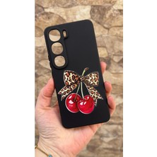 Vip Case Vivo V40 Lite 5g Uyumlu Kiraz Fiyonk Leopar Desenli Silikon Darbe Emici Klasik Korumalı Rubber Kılıf
