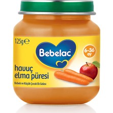 Bebelac Havuç Elma Püreli Kavanoz Maması 125 gr 6-36 Ay Bebekler İçin Meyve İçerikli
