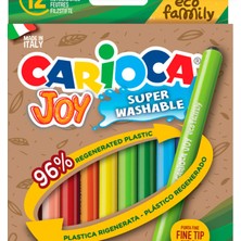Carioca Eco Family Joy Süper Yıkanabilir Keçeli Boya Kalemi 12 Renk 2.8 mm Uçlu 12'li Set