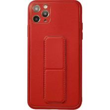 İntora Iphone 11 Kılıf Coco Deri Standlı Kapak - Kırmızı