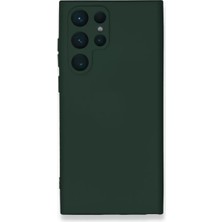 İntora Galaxy S24 Kılıf Nano Içi Kadife Silikon - Koyu Yeşil