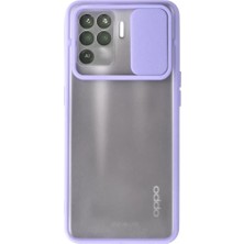 İntora Reno 5 Lite Kılıf Palm Buzlu Kamera Sürgülü Silikon - Lila