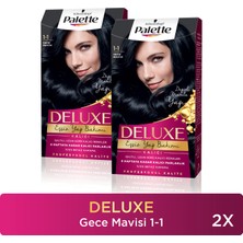 Palette Deluxe Saç Boyası 1-1 Gece Mavisi X 2 Kalıcı Renk ve Derinlemesine Bakım Özelliği