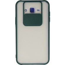 İntora Galaxy J7 Kılıf Palm Buzlu Kamera Sürgülü Silikon - Yeşil
