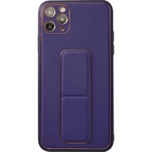 İntora Iphone 11 Kılıf Coco Deri Standlı Kapak - Mor