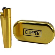 CLİPPER Clipper Metal Alaşım Kutulu Çakmak Sarı Renk Özellikli Taşınabilir ve Rüzgar Geçirmez