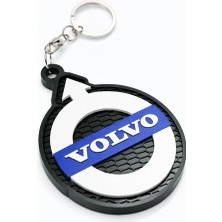 3D Baskı Zamanı 3D Baskı Volvo Tasarım Anahtarlık – Petek Desenli Premium Araba Anahtarlığı | Mavi Detaylı Otomotiv Aksesuar