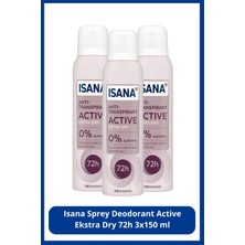 Isana Sprey Deodorant Active Ekstra Dry 72H 3X150 ml