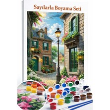 Aren Design Sayılarla Boyama Çerçeveli Hobi Seti Numaralı Tuval Fırça Boya Dahil Kasnak Sokak 40X50