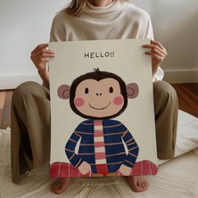 Pegziz Çocuk Odası Maymun Temalı Dekoratif Poster Çocuk ve Bebek Odası Duvar Dekoru