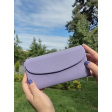Norvi Leather Telefon Bölmeli Hakiki Deri Kadın Cüzdan Mor 1055