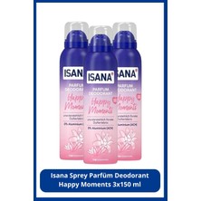 Isana Men Isana Sprey Parfüm Deodorant Happy Moments 3X150 ml