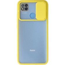 İntora Redmi 9c Kılıf Palm Buzlu Kamera Sürgülü Silikon - Sarı