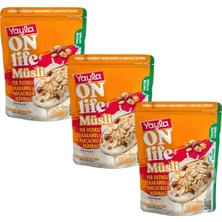 Yayla Onlife Yer Fıstıklı Karamel Parçacıklı ve Hurmalı Müsli 350 g x3