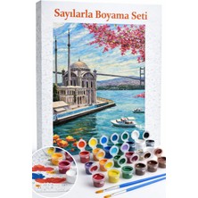Aren Design Sayılarla Boyama Çerçeveli Hobi Seti Numaralı Tuval Fırça Boya Dahil Kasnak Boğaz 40X50