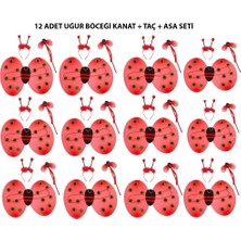 Sora Home Uğur Böceği Kostüm Seti - Kanat, Taç, Asa 12 Adet