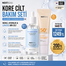 Next Beau Hyaluronic Acid Ampoule + SPF50+++BRIGHTENING Sun Cream Seti | Yoğun Nemlendirici & Aydınlatıcı Cilt Bakım