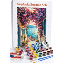 Aren Design Sayılarla Boyama Çerçeveli Hobi Seti Numaralı Tuval Fırça Boya Dahil Kasnak Porto 40X50