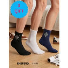 NF ND ENEFENDİ 3'lü Çorap Paketi ★ Erkek Kısa Konç Çorap ★ Mevsimlik Rahat Penye ★ Lacivert, Beyaz, Siyah (40-45)