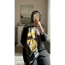 Buscarfs Lacivert Gold Ipek Şal