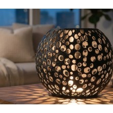 3D Baskı Zamanı Modern Voronoi Küre Gece Lambası - Dekoratif Işık Yansıtmalı Masa Lambası - Şık Ev Dekoru