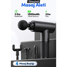 Auhma AMG35 Şarjlı Masaj Tabancası 24W | 3 Kademeli Titreşimli Massage Gun | 4 Başlıklı Profesyonel Kas Rahatlatıcı