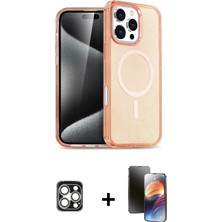 Marsilyan™- iPhone 16 Pro Max Kılıf Nova Asil Prime - Siyah 3D Antistatik Mat Seramik Nano Ekran Koruyucu + Gümüş Pvd Metal Kamera Lens