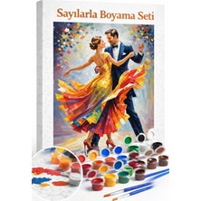 Aren Design Sayılarla Boyama Çerçeveli Hobi Seti Numaralı Tuval Fırça Boya Dahil Kasnaklı Dans 40X50