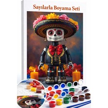 Aren Design Sayılarla Boyama Çerçeveli Hobi Seti Numaralı Tuval Fırça Boya Dahil Mariachi 40X50