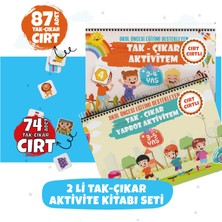 Bunbaza Tak Çıkar Cırtlı Aktivite Kitabı Seti (2-4 & 3-5 Yaş) | Cırtlı 161 Parça Eğitici Montessori Set