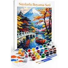 Aren Design Sayılarla Boyama Çerçeveli Hobi Seti Numaralı Tuval Fırça Boya Dahil Kasnak Sandal 40X50