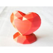 3D Baskı Zamanı Kırmızı Kalp Biblo - Sevgiliye ve Arkadaşa Özel Dekoratif Hediye