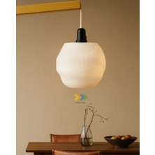 3D Baskı Zamanı Modern Dalgalı Küre Avize - Minimalist Iskandinav Aydınlatma - Estetik Beyaz Sarkıt Lamba