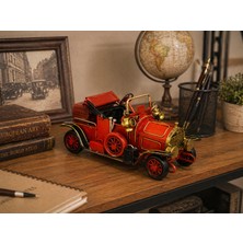 Teknohediyem Vintage Üstü Açık Metal Araba Dekoru – El Yapımı Eskitme Nostaljik Klasik Araba Modeli 16X7X8 cm