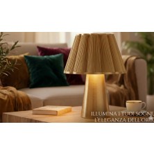 3D Baskı Zamanı Modern Altın Sarısı Pilleli Gece Lambası - Iskandinav Stil Dekoratif Masa Lambası