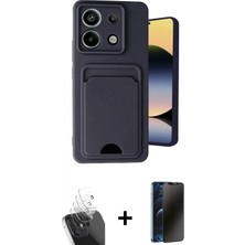 Marsilyan™- Redmi Note 13 Pro 5g Kılıf Vadi Çizgi Prime - Siyah 3D Antistatik Hayalet Cam Ekran Koruyucu + Şeffaf Kamera Lens Koruma Cam