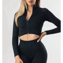 Alphalete Fermuarlı Crop Ceket