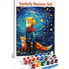 Aren Design Sayılarla Boyama Çerçeveli Hobi Seti Numaralı Tuval Fırça Boya Dahil Kasnak Prens 40X50