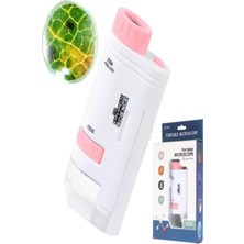Özgürce LED Işıklı 80X-200X Taşınabilir Mikroskop Cep Miniskop Keşif Seti