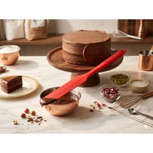 Silicorner Silikon Kırmızı Pasta ve Çikolata Sıyırma Spatulası (32 Cm)
