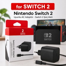 Konsol İstasyonu Switch 2 Uyumlu Ac Adaptör 15V 2.8A Hızlı Şarj Aleti Tr Fiş
