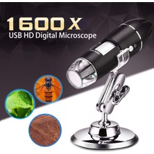 Özgürce Yüksek Çözünürlüklü 1600X Zoom 2mp USB Dijital Mikroskop, 8 Ledli Kamera