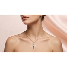 Dushico Gümüş Haç Gotik Zincir Çelik Kolye