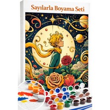 Aren Design Sayılarla Boyama Çerçeveli Hobi Seti Numaralı Tuval Fırça Boya Dahil Kasnak Masum 40X50