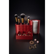 My Craft 3D Makyaj Organizer Çok Bölmeli | Pamukluk + Fırçalık + Takı Düzenleyici Masa Üstü Organizer