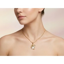 Dushico Parıltılı Kelebek Detay Zincir Çelik Kolye